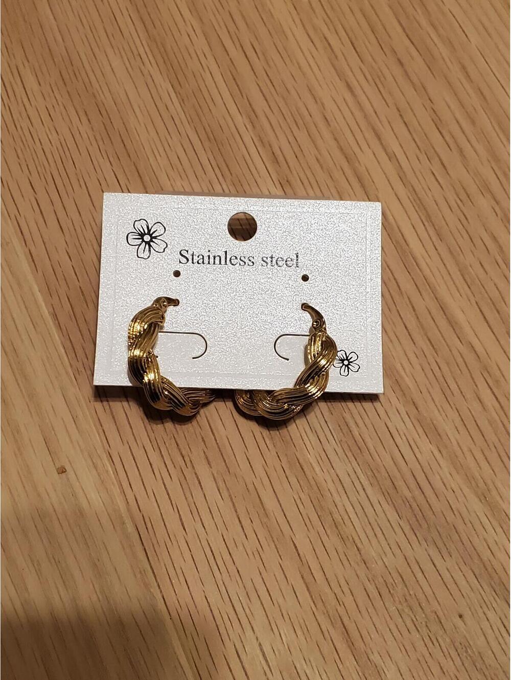 Elegant Gold-Tone Stainless Steel Hoop Earrings